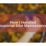 How I Handled Seasonal Bike Maintenance