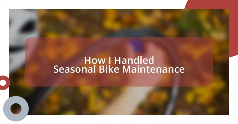 How I Handled Seasonal Bike Maintenance