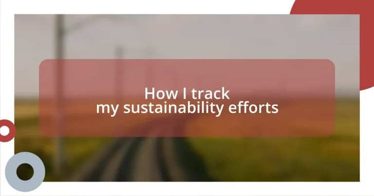 How I track my sustainability efforts