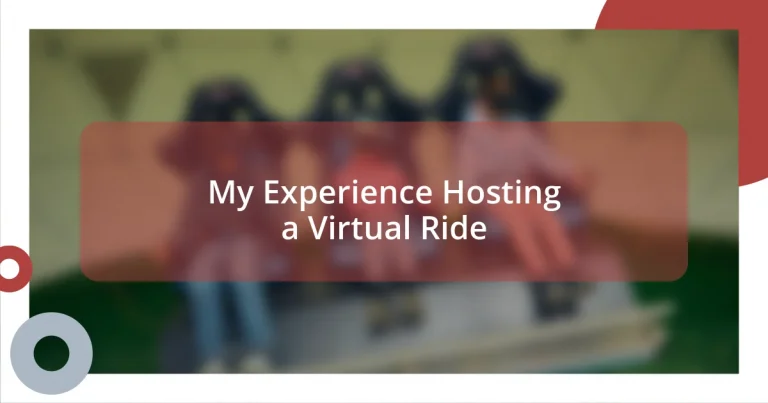 My Experience Hosting a Virtual Ride