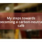 My steps towards becoming a carbon-neutral café