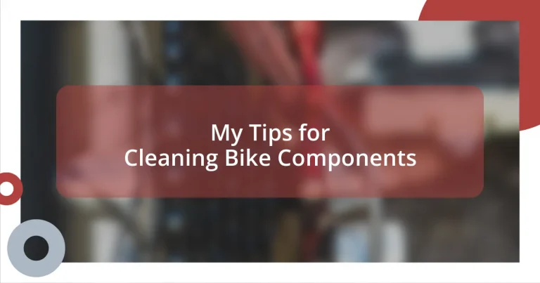 My Tips for Cleaning Bike Components