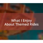 What I Enjoy About Themed Rides