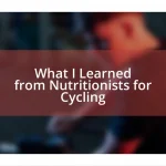 What I Learned from Nutritionists for Cycling