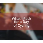 What I Pack for a Day of Cycling