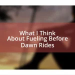 What I Think About Fueling Before Dawn Rides